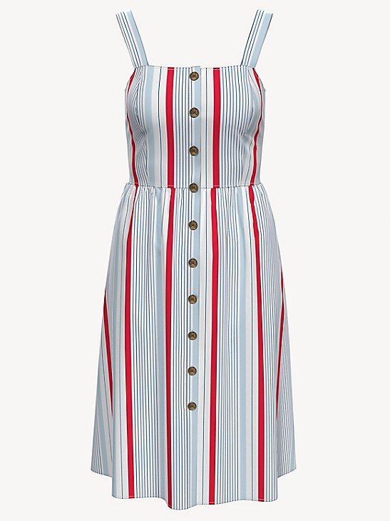 Tommy Hilfiger Girls Fine Stripe Dress Slvls
