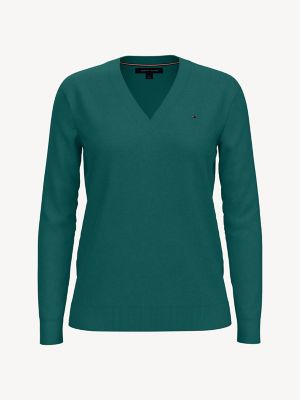 solid v neck sweater