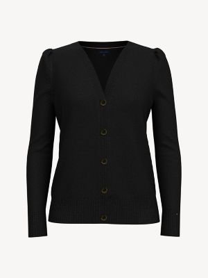 womens puff sleeve cardigan
