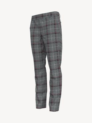 skinny plaid trousers