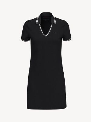 tommy hilfiger black dress with white collar