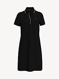 타미 힐피거 원피스 Tommy Hilfiger Essential Split-Neck Polo Dress,TH DEEP BLACK
