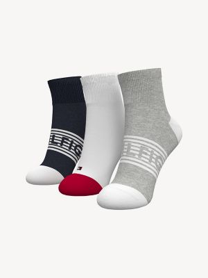 Tommy Hilfiger Women's Quarter Top Sock 3Pk Grey Heather/Multi -