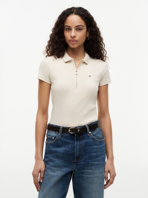 Женские топы Tommy Hilfiger Slim Fit Zip Polo