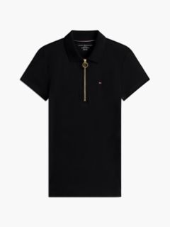 Slim Fit Zip Polo — Black 5