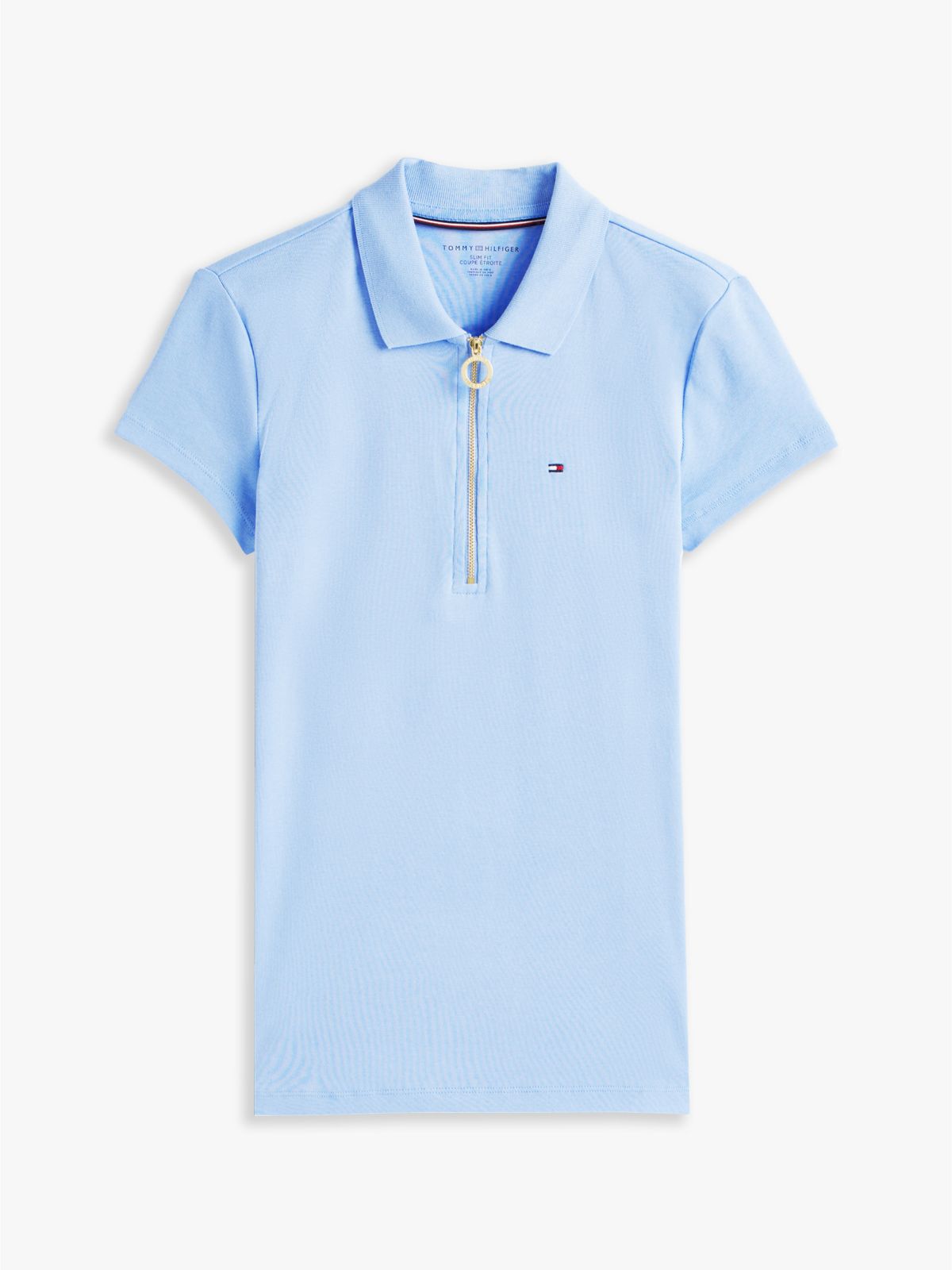 Slim Fit Zip Polo — Vessel Blue