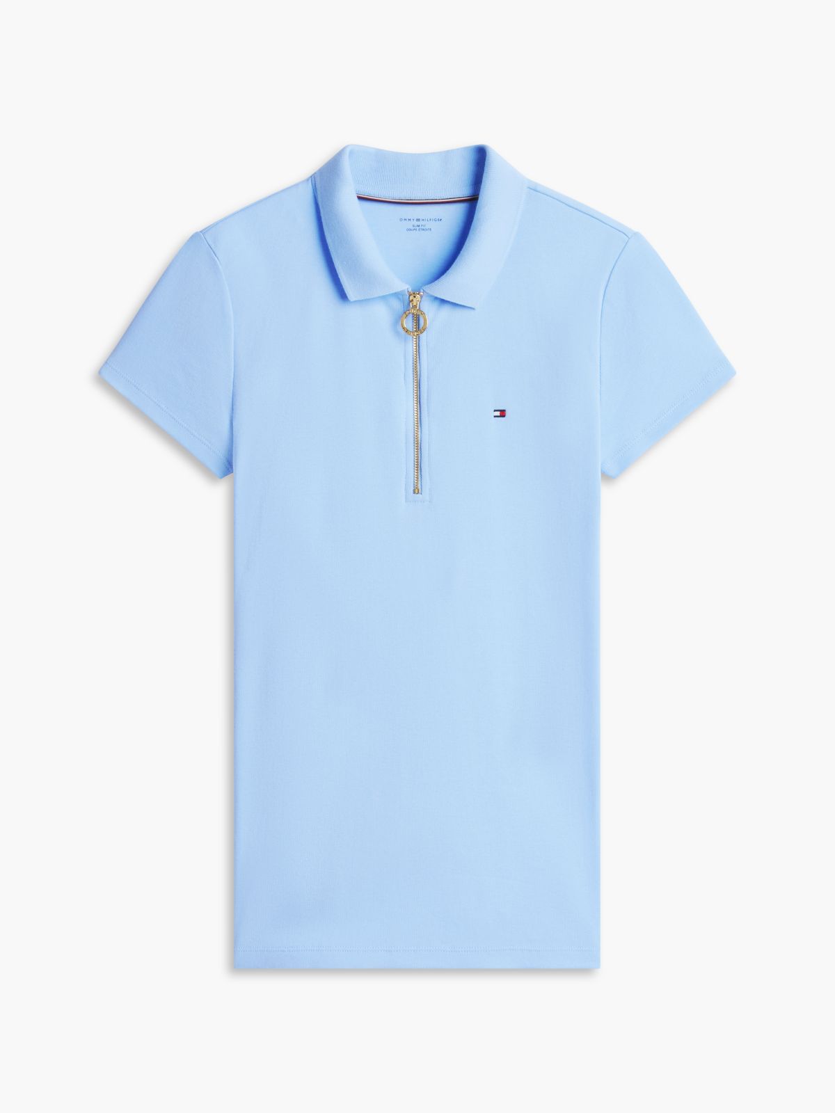 Slim Fit Zip Polo — Vessel Blue