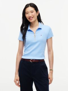 Slim Fit Zip Polo — Vessel Blue 1