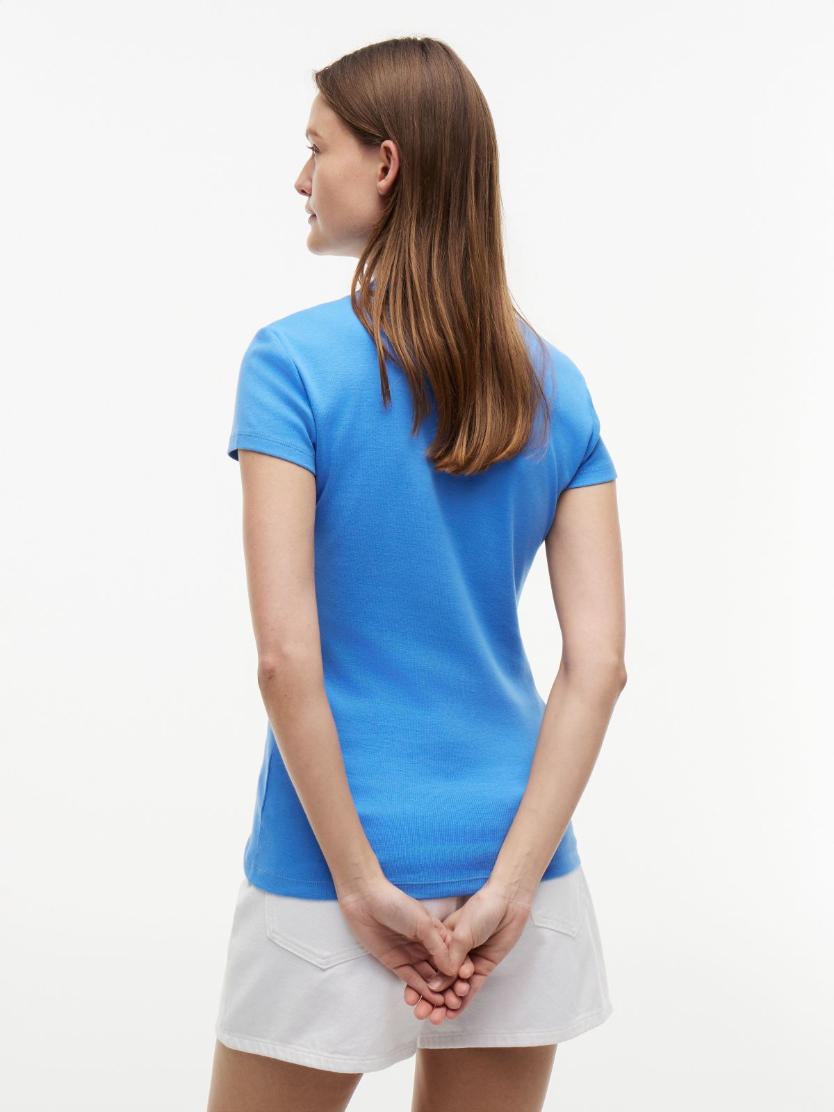 Slim Fit Zip Polo — Siren Blue