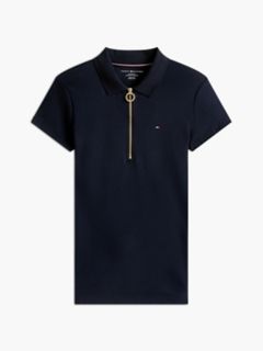 Slim Fit Zip Polo — Navy 5