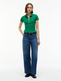 Slim Fit Zip Polo — Nouveau Green 2