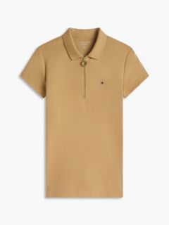 Slim Fit Zip Polo — Classic Khaki 5