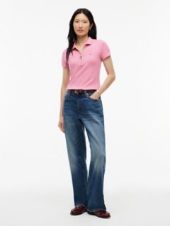 Slim Fit Zip Polo — Mystic Pink 2