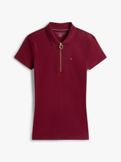 Slim Fit Zip Polo — Burgundy 5
