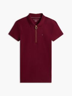 Slim Fit Zip Polo — Burgundy 6