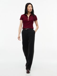 Slim Fit Zip Polo — Burgundy 2