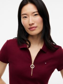 Slim Fit Zip Polo — Burgundy 3
