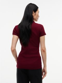 Slim Fit Zip Polo — Burgundy 4