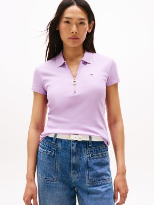 Slim Fit Zip Polo, Little Plum