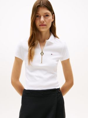 Buy Tommy Hilfiger Women White Brand Logo Printed Slim Fit T Shirt -  Tshirts for Women 18985672