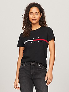 Tommy Hilfiger Femme Vêtements Tops & T-shirts T-shirts Polos Polo ajusté en piqué de coton 