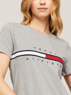 Maglia Tommy Hilfiger Jeans Donna BoXy Center Flag YBL ECRU