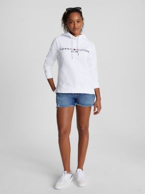 Tommy Hilfiger Logo Hoodie en Blanco