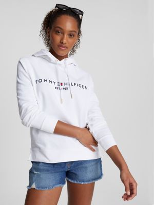Embroidered Tommy Logo Terry Hoodie | Tommy Hilfiger USA | Sweatshirts