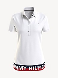 Tommy Hilfiger Femme Vêtements Tops & T-shirts T-shirts Polos Polo ajusté à drapeaux brodés 