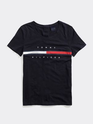Seated Fit Stripe Signature T-Shirt, Navy