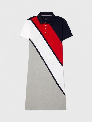 red and white polo dress