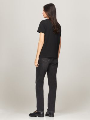 Embroidered Tommy Logo T-Shirt, Black