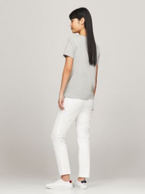 売れ筋商品|||トミー ヒルフィガー カットソー トップス レディース Women's Embroidered Cotton Top Bright White 617AopRAITL.jpg