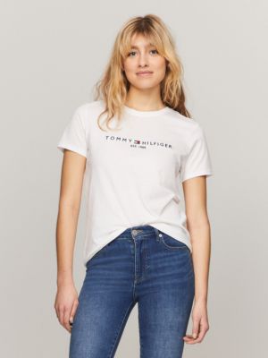 Embroidered Tommy Logo T-Shirt, Fresh White