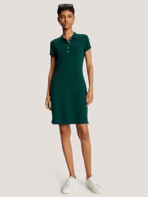 Lacoste Women's Short Sleeve Slim Fit Stretch Pique Polo Dress