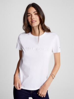 Tonal Hilfiger Logo T-Shirt, Fresh White