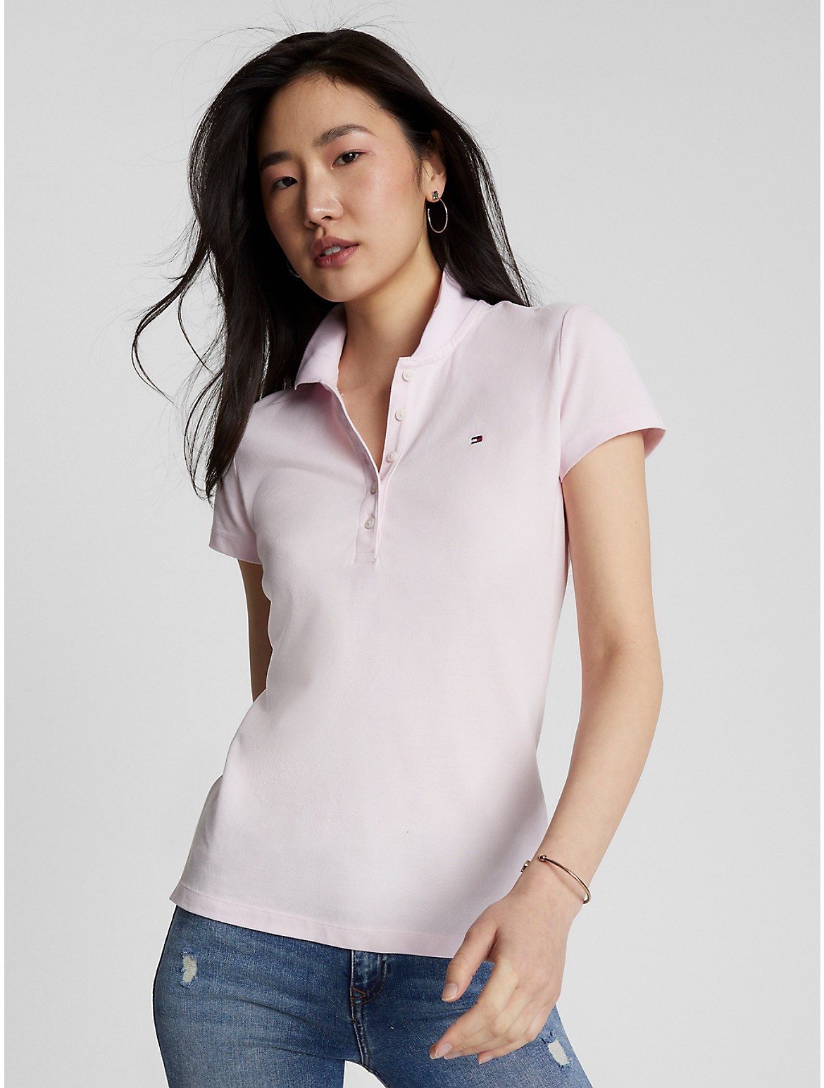 Tommy Hilfiger Slim Fit Polo In Cradle Pink