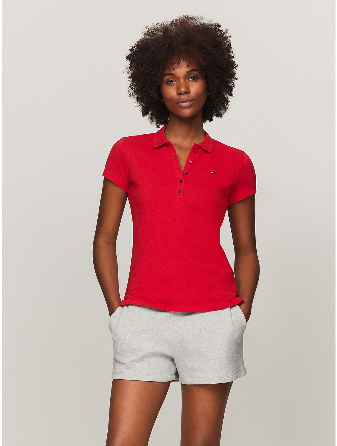 Tommy Hilfiger Slim Fit Polo In Primary Red