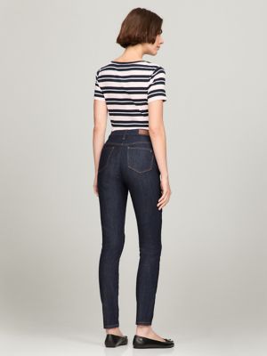 Distressed dark wash pull-on skinny denim jeggings with pearl details at  ankles. - Body shaping silhouette - Pull up style Composition: Pack  Breakdown: 6pcs/pack. 2S: 2M: 2L, 739151