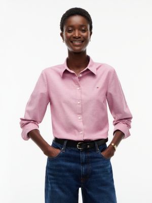 Regular Fit Stretch Oxford Shirt, Ruby Rhubarb