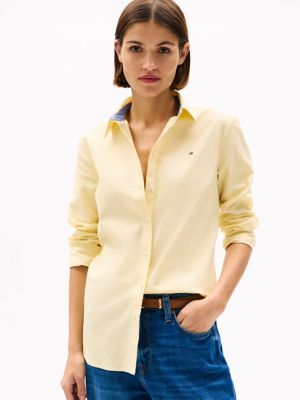Regular Fit Solid Stretch Oxford Shirt, Citronella