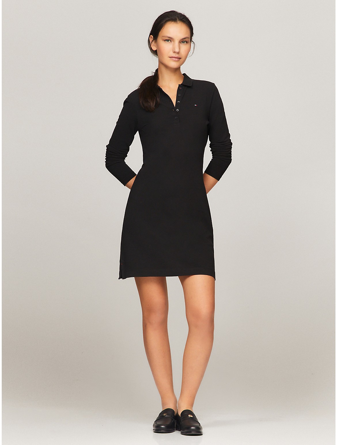 Tommy Hilfiger Women's Slim Fit Long-Sleeve Polo Dress