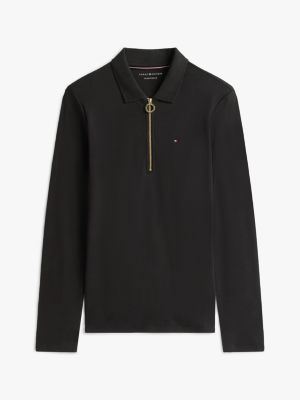 Long-Sleeve Zip Slim Fit Polo | Tommy Hilfiger Canada