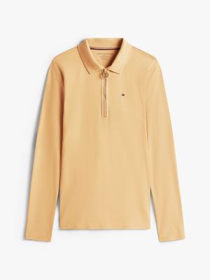 Long-Sleeve Zip Slim Fit Polo | Tommy Hilfiger