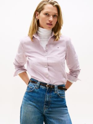 Stripe Stretch Oxford Regular Fit Shirt, Italian Wine / Optic White