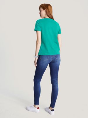 Embroidered Tommy Logo T-Shirt, Courtside Green
