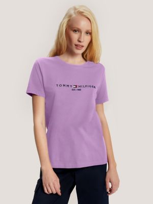Embroidered Tommy Logo T-Shirt, Summer Violet