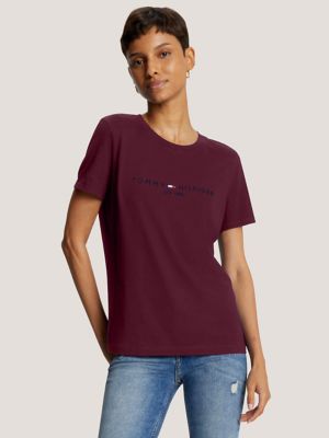 Embroidered Tommy Logo T-Shirt, Deep Rouge