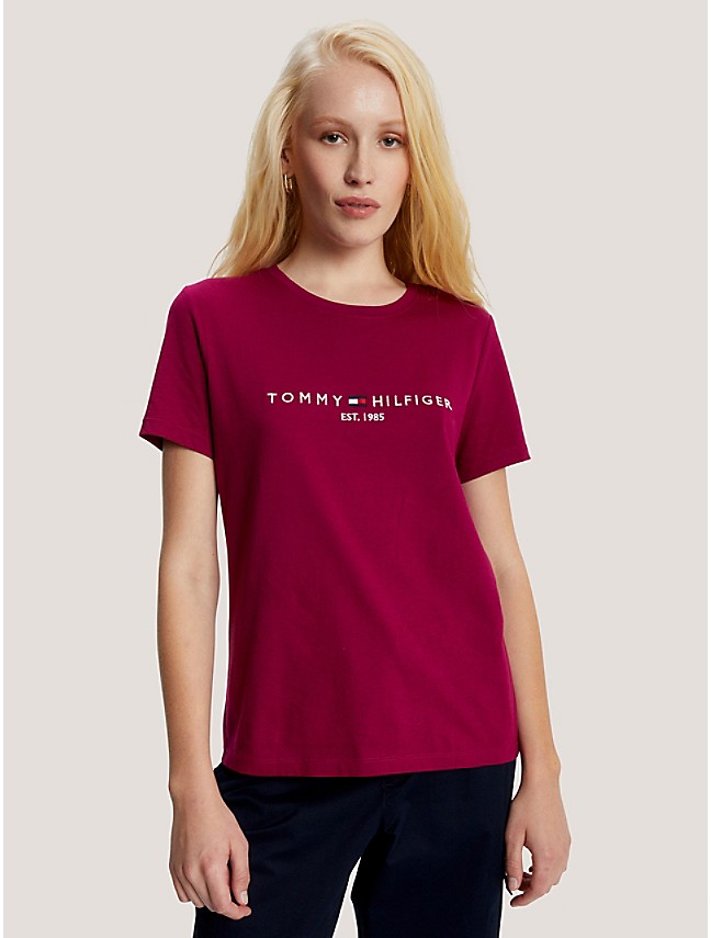 Tommy Hilfiger Heritage Hilfiger C-nk Reg Tee, T-Shirt Donna, Desert Sky,  XXS : : Moda