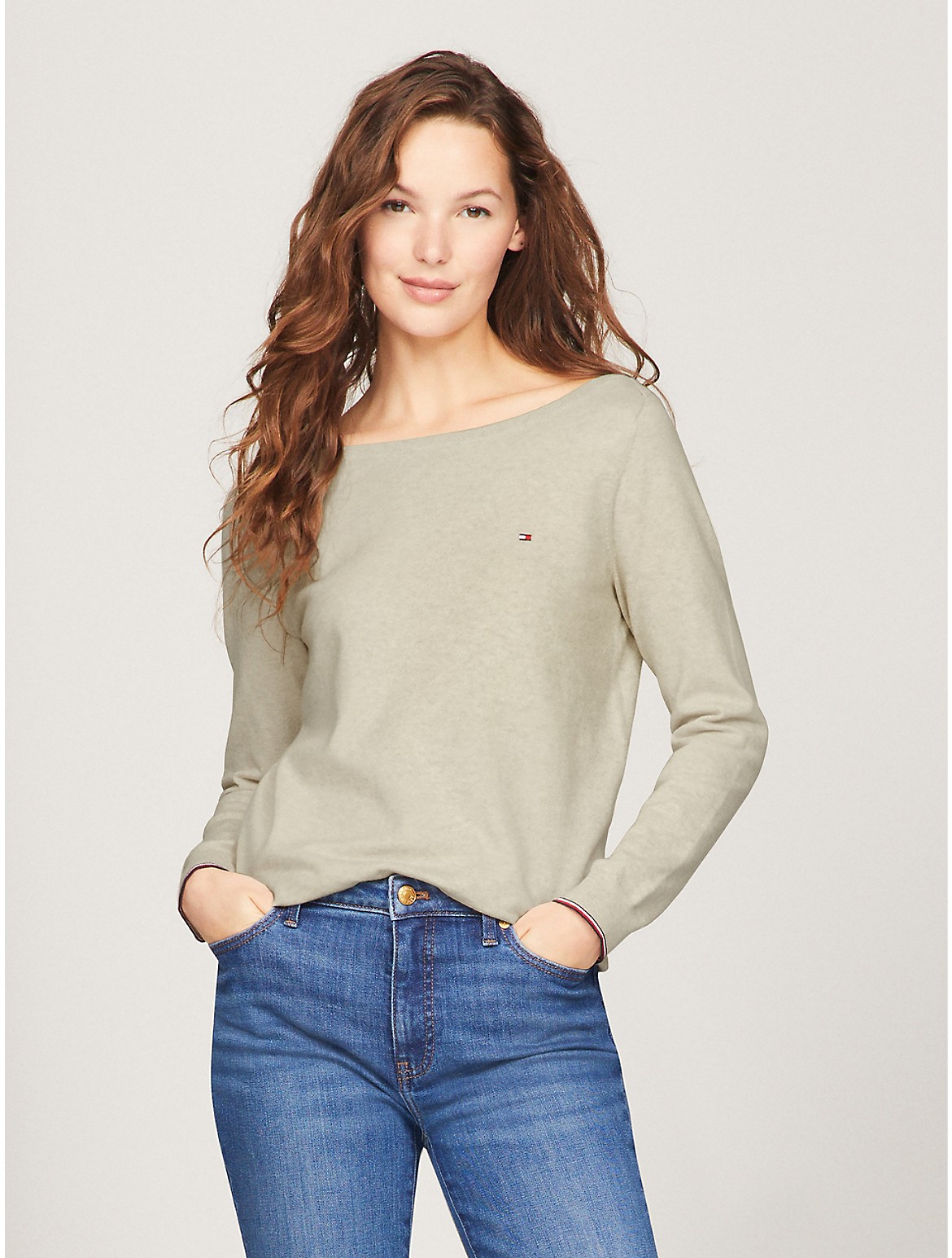 Tommy Hilfiger Women's Solid Boatneck Sweater